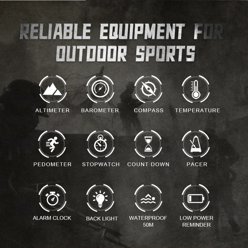 North Edge Apache-46 Men Digital Watch Outdoor Sports Running Swimming Outdoor Sport Watches Altimeter Barometer Compass WR50M 250724