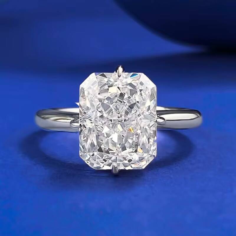 MEENOY Fashion 18K Gold Plated 925 Sterling Silver Lab Grown Sapphire ZIRCON Gemstone Engagement Wedding Ring