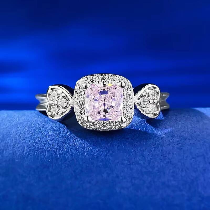 MEENOY Trendy Silver 925 Cut Lab Sapphire Paraiba Tourmaline Gemstone Engagement Candy Diamond Ring