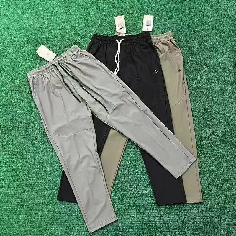 Elastic summer quick-drying long pants, woven loose sports basketball breathable casual zipper running fitness training men and women