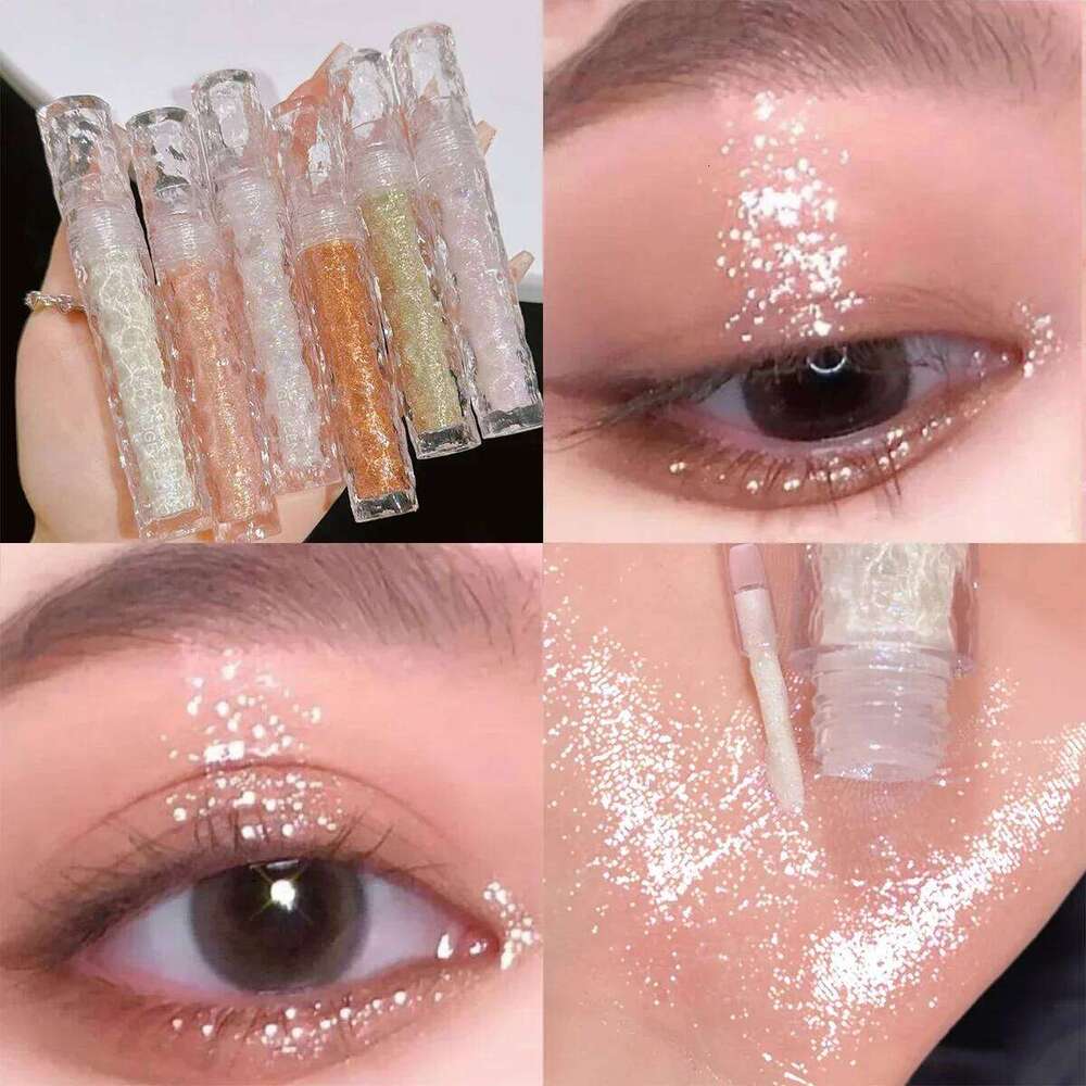 Metallic Shiny Eyeshadow Makeup Dia Glitter Liquid Eyeliner Waterproof Highlighter LyingSilkworm Pigment Lasting Beauty Tool X250726