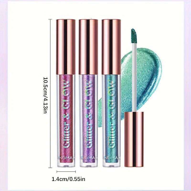 Dia Shimmer Liquid Set - Pearlescent Finish High-Pigment Long-Lasting Glitter Eyeshadow for Dazzling Beauty X250726