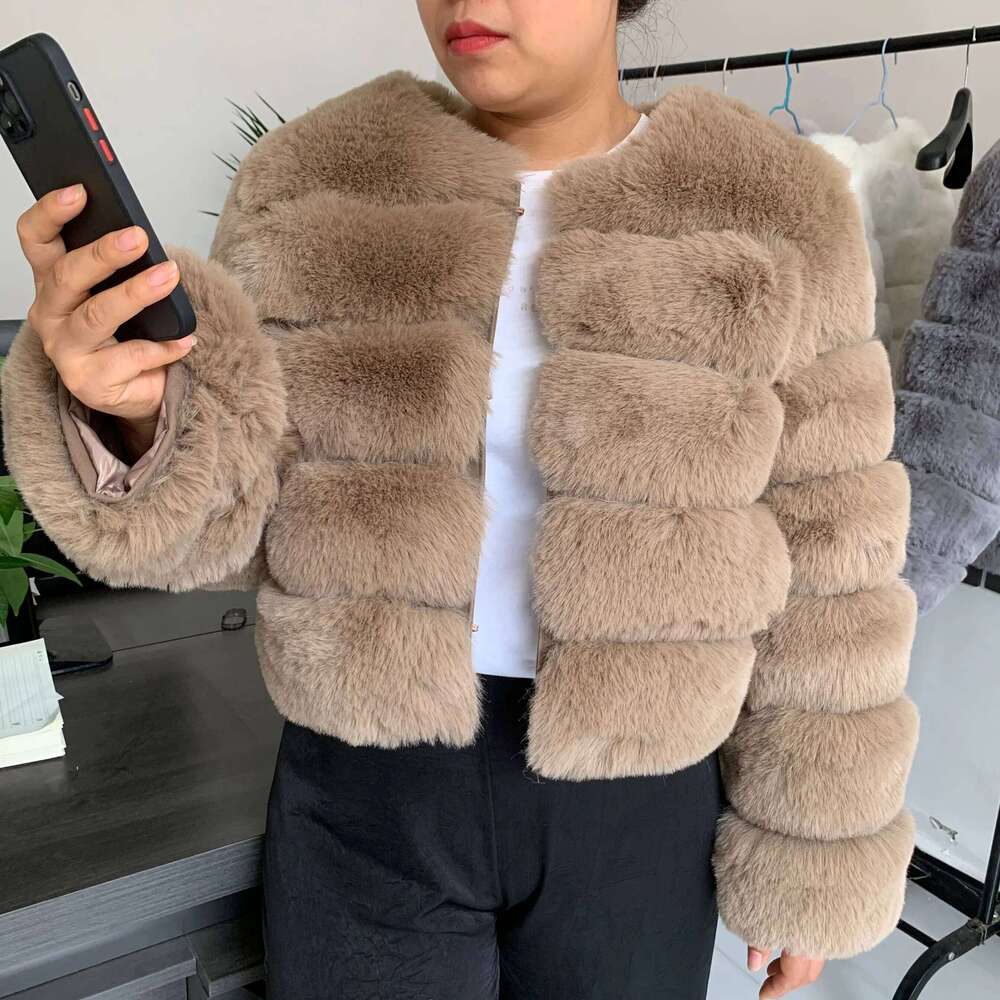Womens Faux Fox Fur jacket fluffy coat faux fur coat Autumn Winter High Quality fur elegant faux fur women clothing