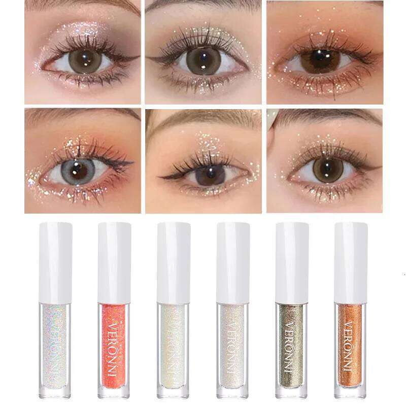 6 Colors Glitter Highlighter Liquid Eye Shadow Eyeliner Durable Waterproof Gold Shimmer Makeup Beauty Tool Cosmetics Maquille X250726