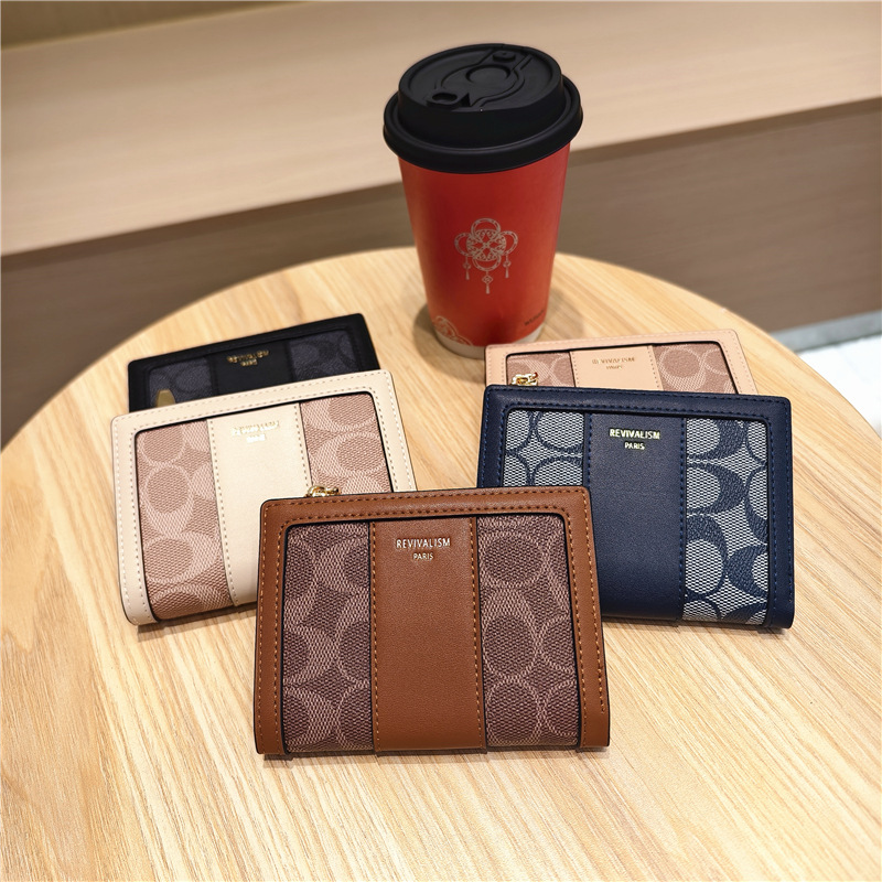 Designer's New Style Trendy Elliptical Printed Folding Zipper Wallet Fashion Short Women's Wallet Wallet Wallet Clip