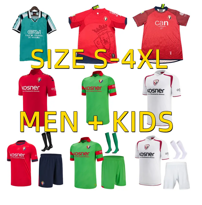 25 26 Osasuna soccer jerseys 1996 1997 2004 2005 2010 2012 Retro RUBEN GARCIA 2025 2026 BRYAN GARCIA BUDIMIR OROZ CATENA MONCAYOLA ARESO BARJA Men Kids football shirts