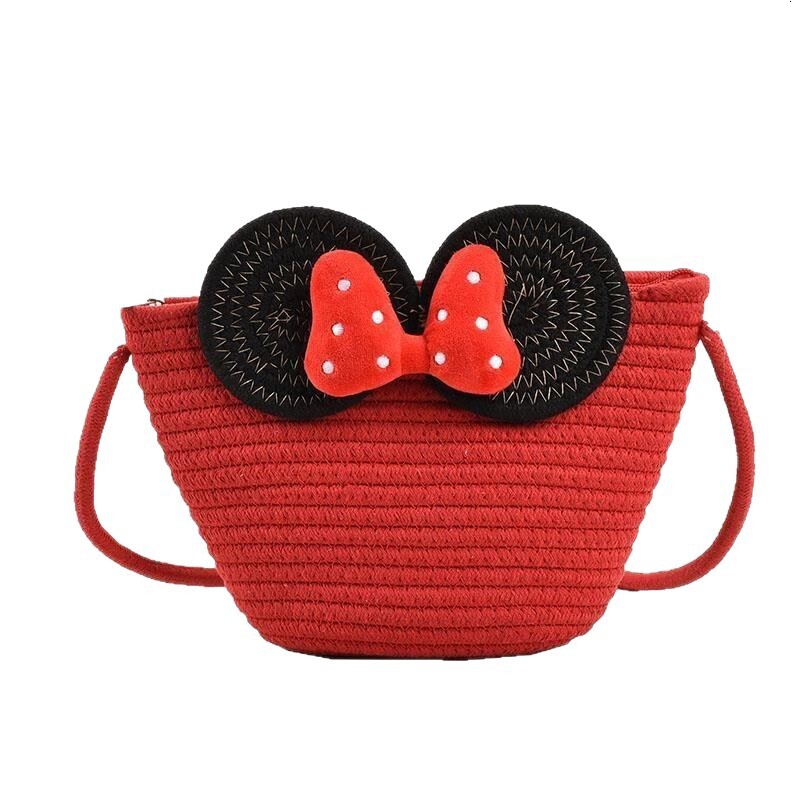 Designer Summer Red Cute Straw-woven Women's 2025 New Niche Mobile Phone And Beach Woven Crossbody Bag