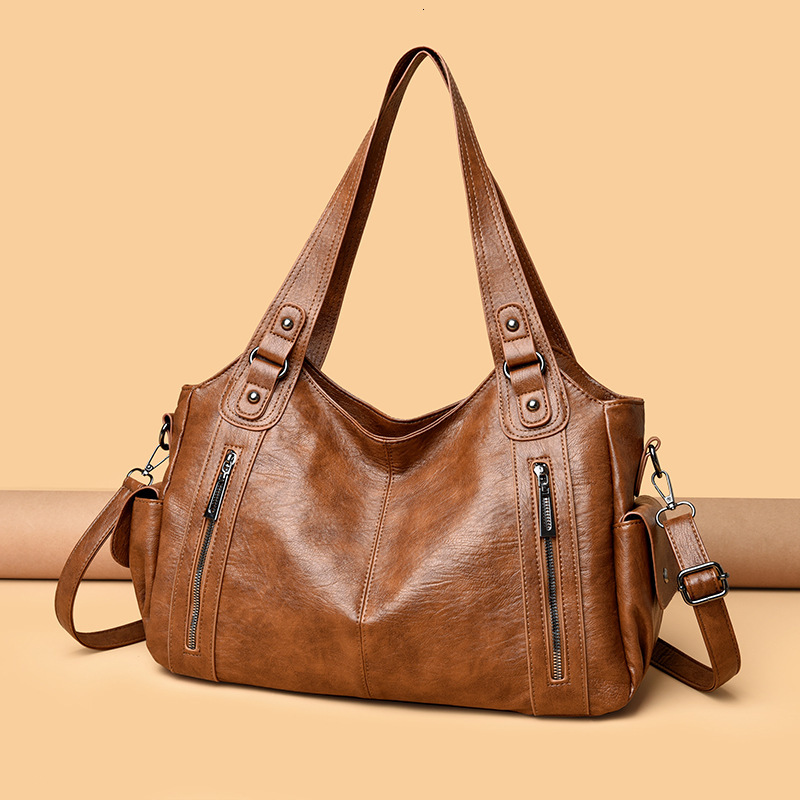 Designers Handbag European And American Retro Solid Color Simple Texture Shoulder Large Capacity Business Commute Versatile Casual Tote Bag