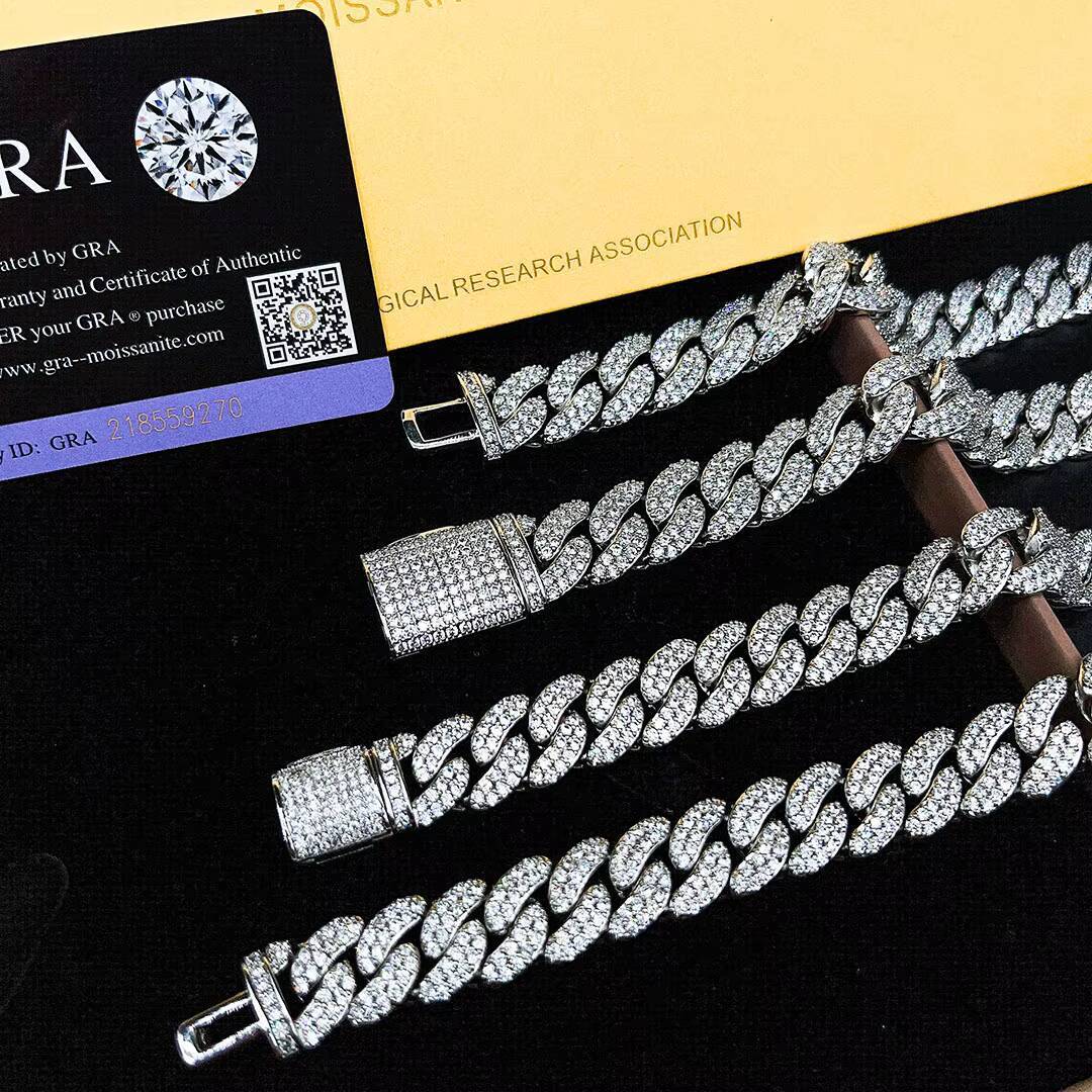 Provnece Jewelry Iced Out Cuban Chain Hip Hop 18K Gold Plated Diamond Necklace Cuban Link Chain Jewelries Necklace for Men