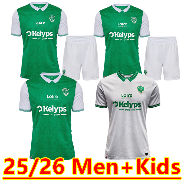2025 2026 AS Saint Etienne Soccer Jerseys Home Away ASSE Youssouf Maillots De Foot Shirt KHAZRI BOUDEBOUZ AHOLOU 25 26 men kids Football Shirt uniforms