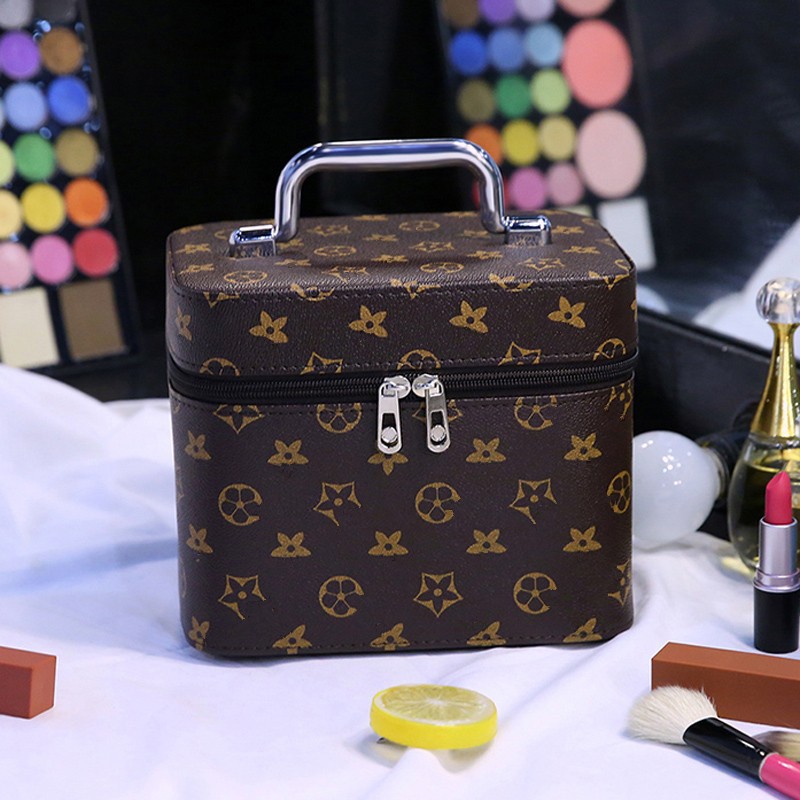 Cosmetic Case Women's 2025 Portable Travel Cosmetic Makeup Bag Organizer with Mirror for Home Storage - Vintage Floral Print Case Free Shipping
