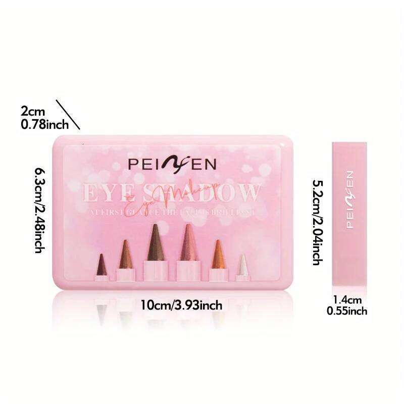 6-Color Silky Highlight Shiny Pen Light Makeup No Sdge Lazy Pointed Eyeshadow Set X250726