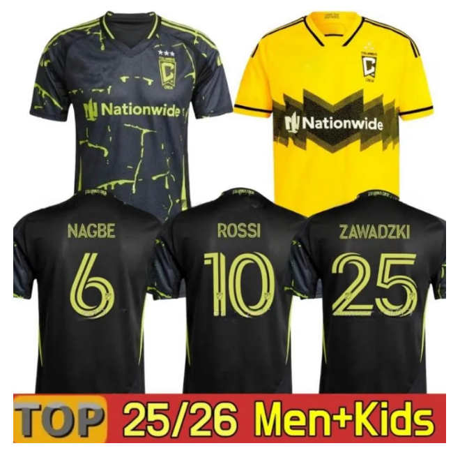 25/26 Columbus Soccer Jerseys ROSSI ZELARAYAN CUCHO Jonathan MORRIS NAGBE RAMIREZ DEGENEK Crew SC 2025 2026 football Player Fans version men and kids kit