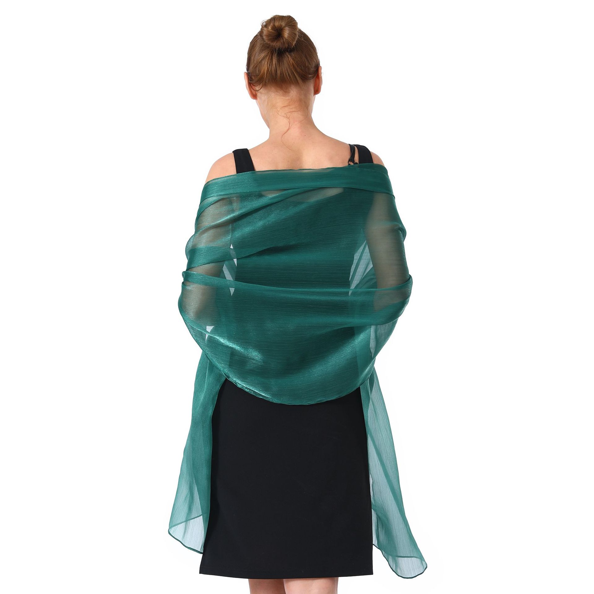 K1500 European and American style high quality banquet dress shawl women's new solid color champagne color wedding dress cheongsam outer scarf sp