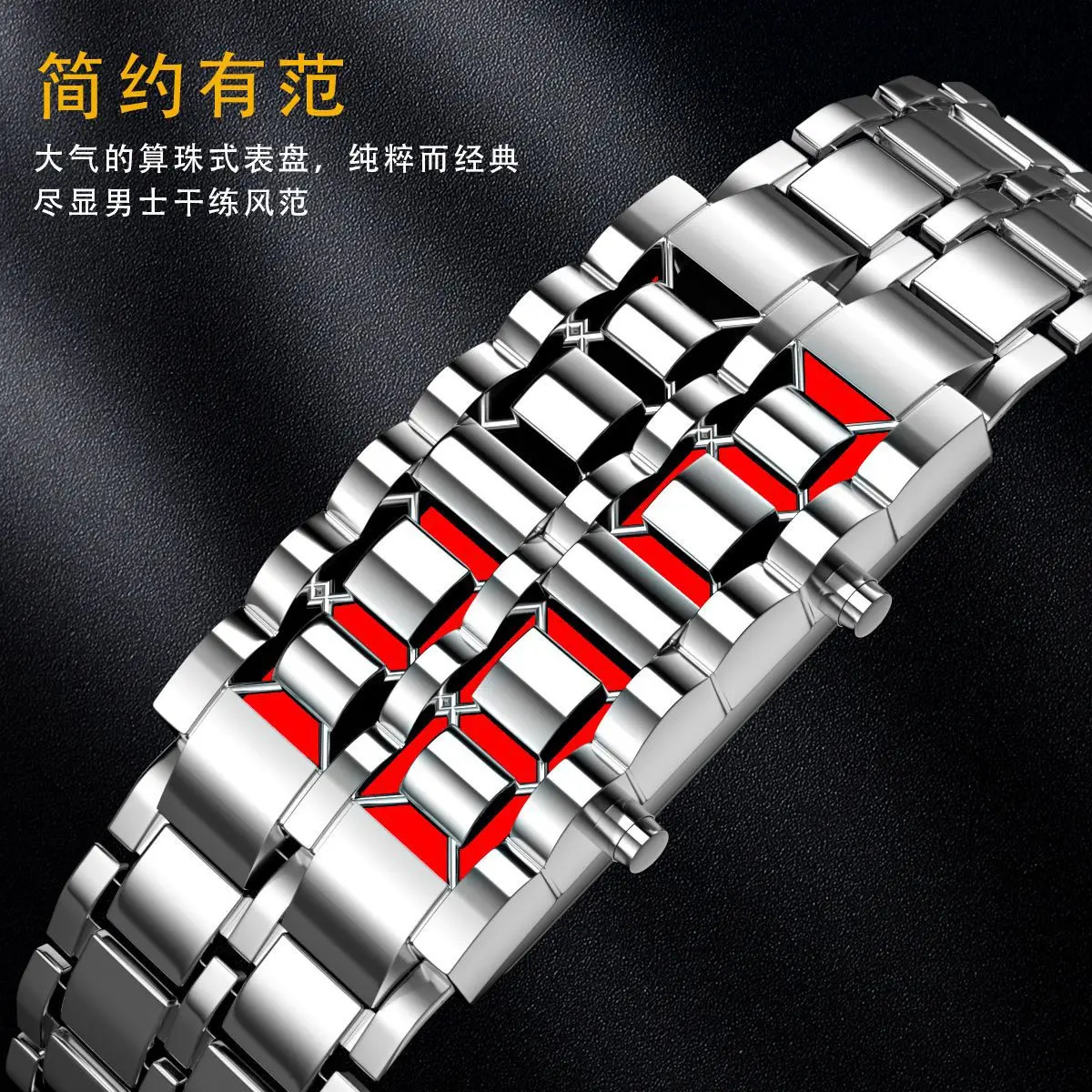 Fashion Mens Digital Lava Wrist Watch Men Black Full Metal Red Blue LED Display Watches Gifts for Male Boy Sport Creative Clock 250724