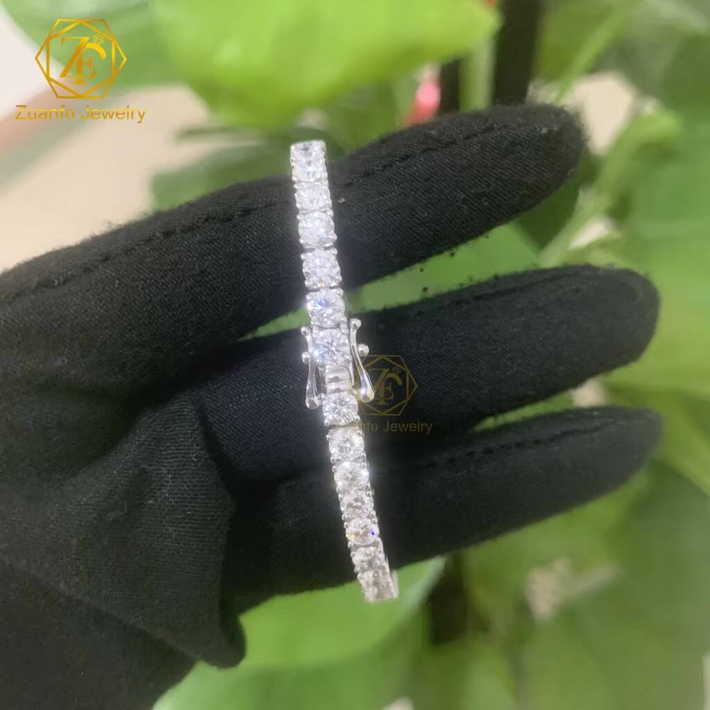 IGI Certified Lab Grown Diamond Tennis Bracelet Chain 10K 14K 18K Gold Adjustable Vvs Lab Created Diamond Tennis Chain