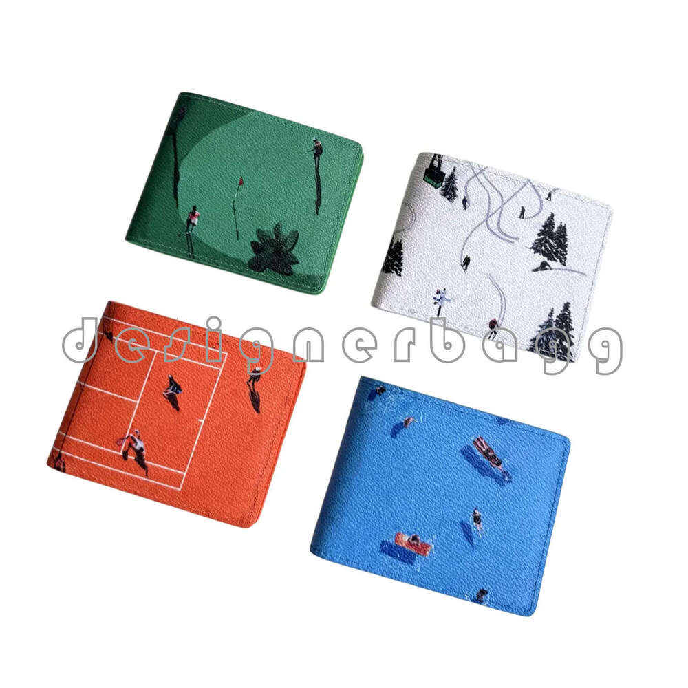 Designer purses Old money style Coconut women sport skiing leather print Cartoon coin cherry brown passport ID case pock cardholder credit thin bus card clip 90