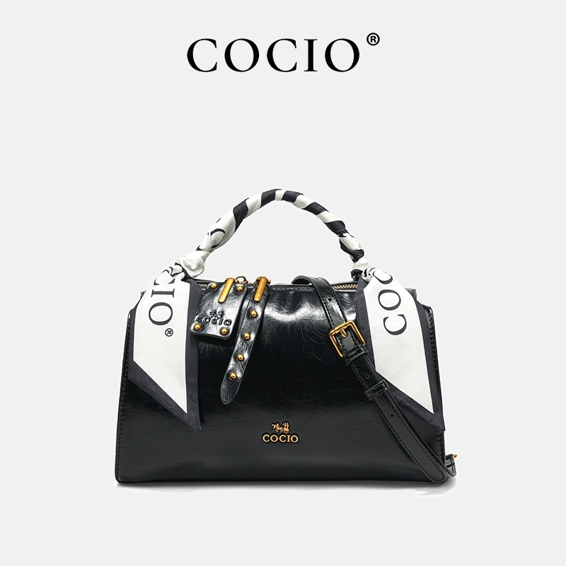 COCIO designer bag New leather fashionable casual pillow bag womens simple versatile ribbon handbag