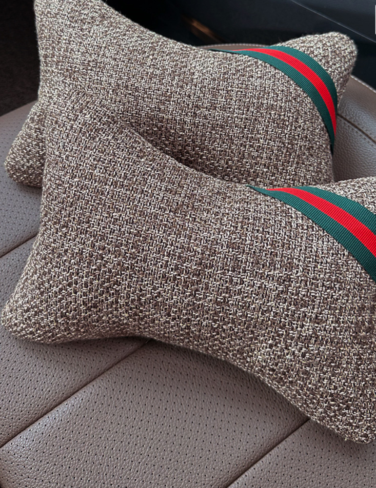 Seat Cover Interior Cotton Linen Four Seasons Bone Butterfly Shape Breathable Winter Summer Pair Car Use Car Pillow Neck Pillow Headrest Pillow 250726