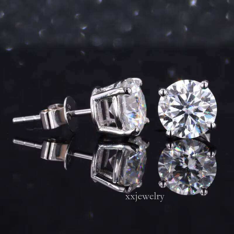 starsgem moissanite jewelry white/rose/yellow gold 14k earrings, suitable for girls and women