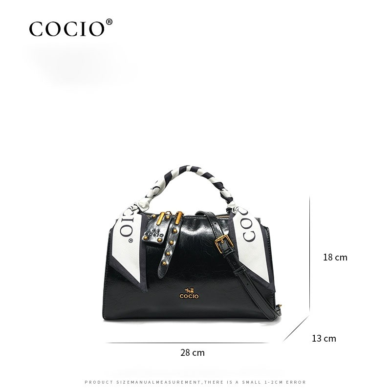 COCIO designer bag New leather fashionable casual pillow bag womens simple versatile ribbon handbag