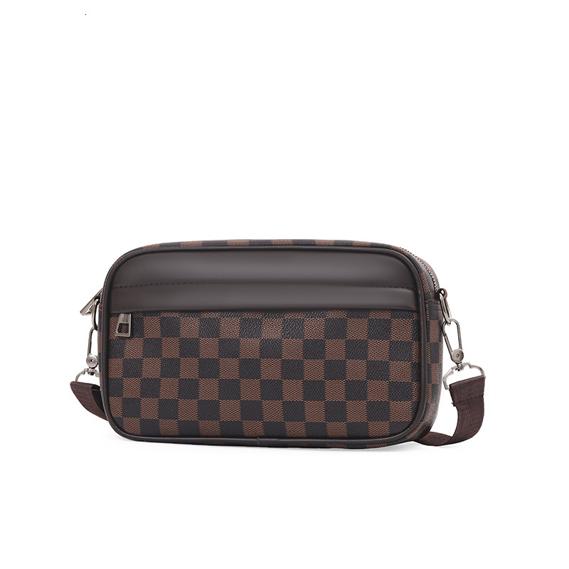 2025 New Outdoor Men's Backpack Beach Single-shoulder Crossbody Bag Trendy Texture Casual And Fashionable Printed Men's Backpack Small Squar