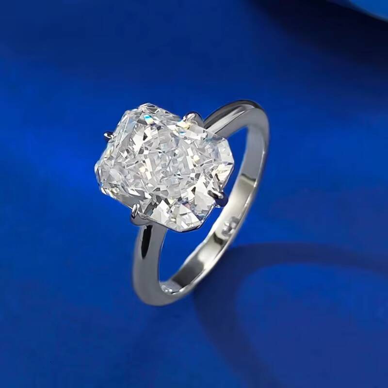 MEENOY Fashion 18K Gold Plated 925 Sterling Silver Lab Grown Sapphire ZIRCON Gemstone Engagement Wedding Ring