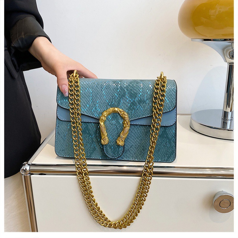 Designer Bag 2025 Luxury Bag Spring New Fashion Retro Underarm Bag For Women Trendy Snake Print Shoulder Bag Versatile Chain Crossbody Bag For Women