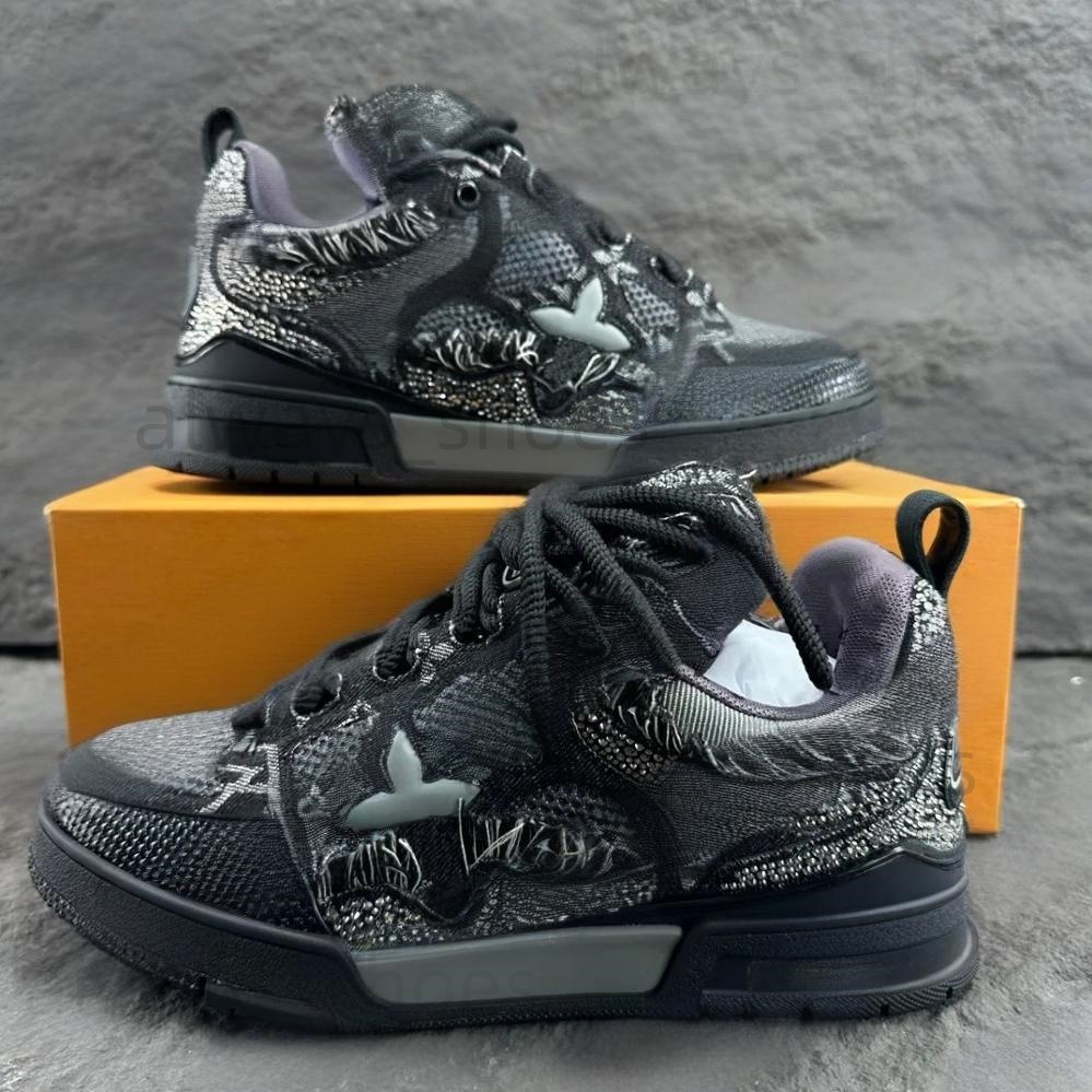 2025 Designer Shoes Men Women Sneaker Skate Sneakers Calf Trainer Platform Sneakers Rubber Shoe Vintage Trainer Lace-up Skate Shoe 38-45 727