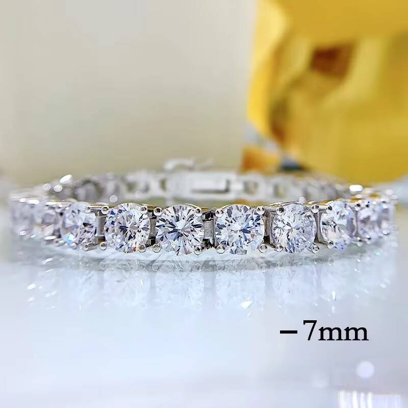 MEENOY Factory Price Trendy 925 Silver Jewelry Moissanite Lab Diamond Tennis Bracelet for Women