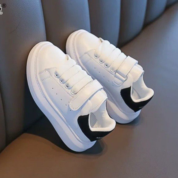 Designer Shoes 2025 Kids' White Hook & Loop Sneakers - Spring Fall Casual Athletic Shoes for Boys & Girls Non-Slip Everyday Toddler Shoes