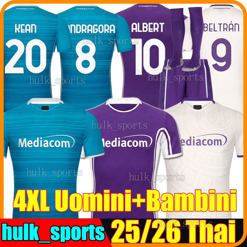 4XL 25/26 FiOrEnTiNaS 3rd Soccer Jerseys 2025 KEAN MANDRAGORA GOSENS ALBERT BELTRAN ADLI CATALDI RANIERI COLPANI BOVE men kids kits sock sets football shirts