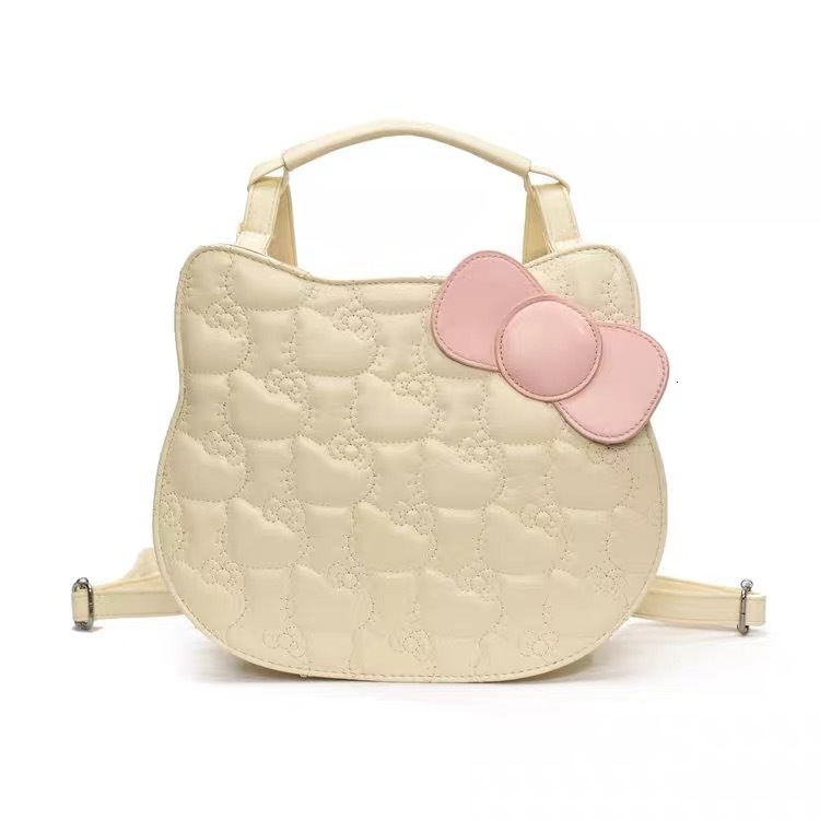 Designer Bag Korean Style Sweet Double-shoulder Kitten Backpack Outdoor Beach Cartoon Bow Simple Fashionable Luxurious Texture Student Schoolbag
