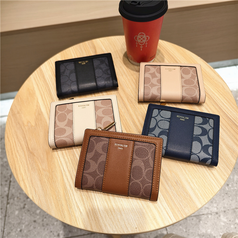 Designer's New Style Trendy Elliptical Printed Folding Zipper Wallet Fashion Short Women's Wallet Wallet Wallet Clip