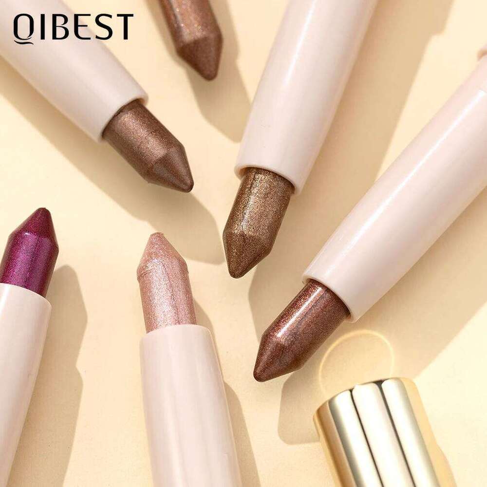 QIBEST Pearlescent Eyeshadow Stick Long Lasting Glitter Shimmer Nude Eye Shadow Pencil Makeup Highlighter Brighten Cosmetics X250726