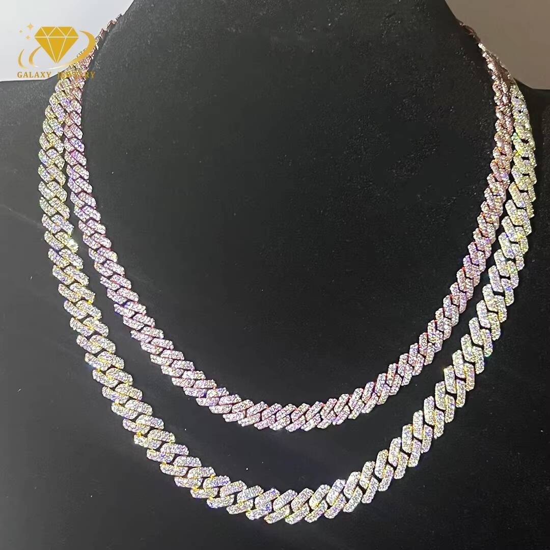 Fashion Jewelry Necklace Hip Hop Iced Out High Quality 925 Silver 8mm Cuban Link Chain Moissanite Vvs Cuban Link Chain
