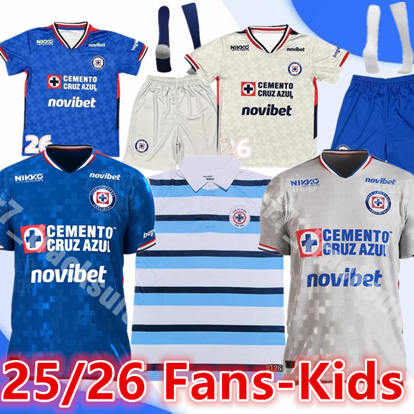 2025 2026 Cruz Azul Futbol Club Soccer Jerseys SEPULVEDA RIVERO ROTONDI 25 26 GIAKOUMAKIS SANCHEZ J. Football Shirts Player Verison Men Uniforms kids kits Sets