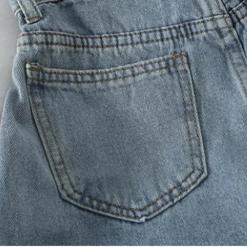 PTKPCC Summer Korean Retro Highwaist Loose Jeans Short Versatile Edge Casual Pant Clothing 250717