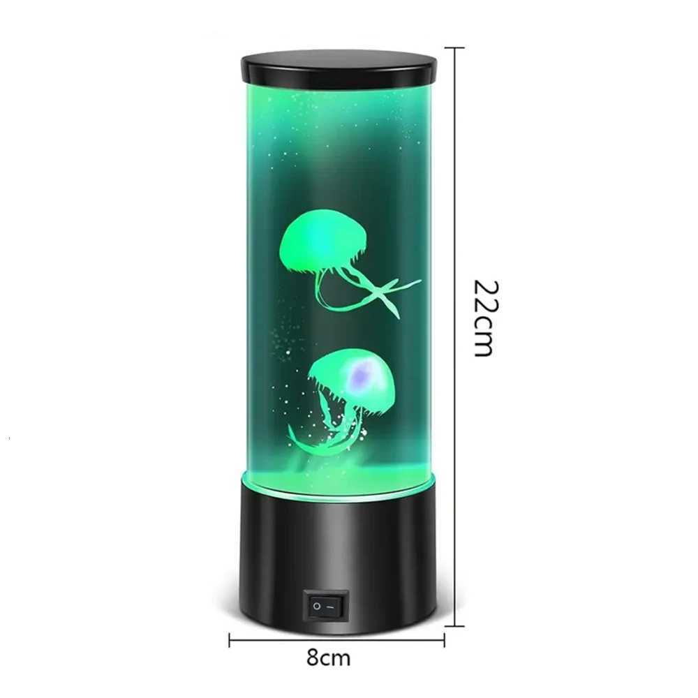 7 Colors LED Mood Lights Aquarium Ocean Night Lights with Jellyfish Lava Lamp for Home Bedroom Desktop Decoration Gift R250726