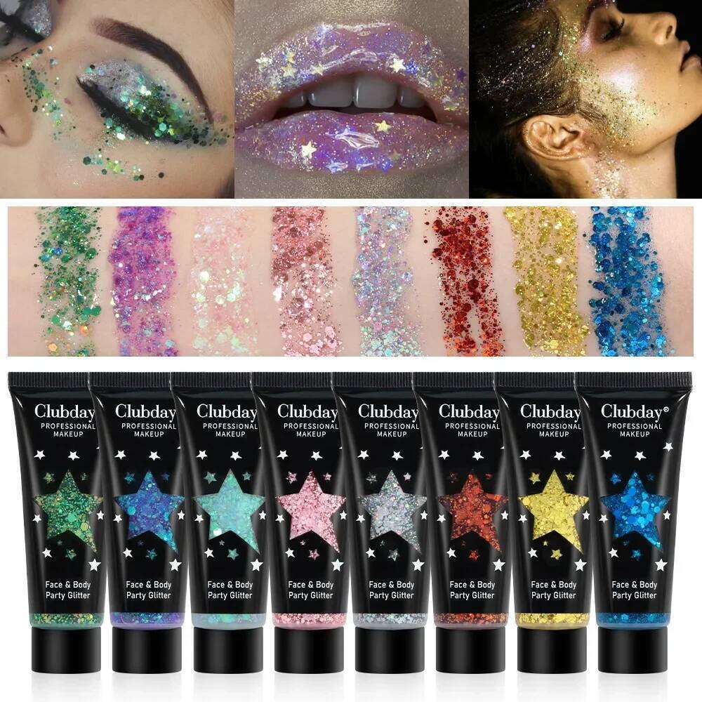 Liquid Glitter Gel Christmas Makeup Chameleon Sparkly Eyeshadow Hair Face Body Nail DIY Party ltifunctional Make Up X250726