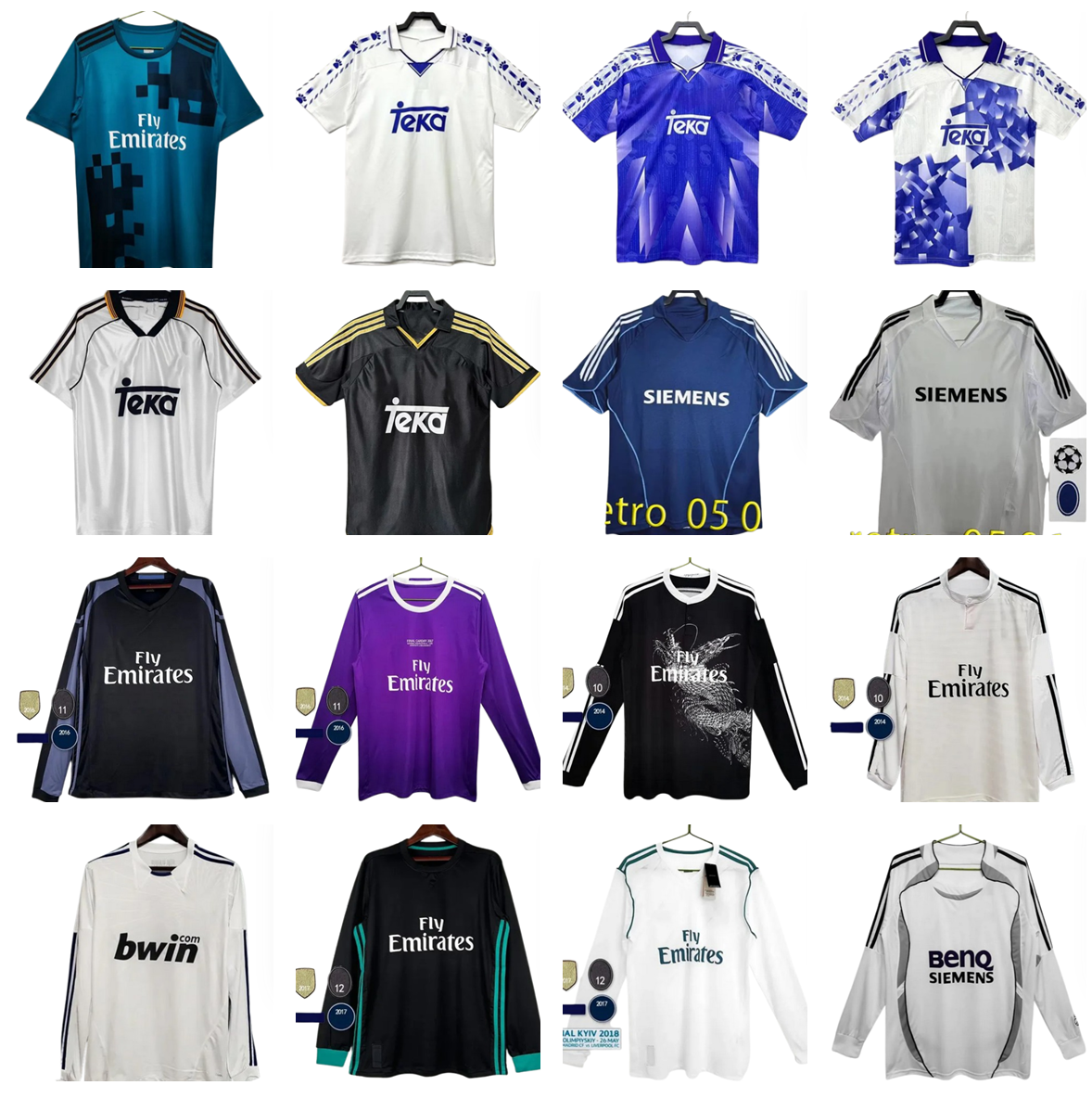 Retros KROOS camiseta reals madrids soccer jersey Ronaldo BENZEMA JAMES MODRIC KAKA Retro 85 87 88 94 96 97 98 99 01 02 03 04 05 Real 4Th MadriDS VINI JR Benzema long shirt