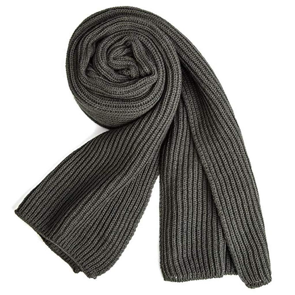 K1486 Warm autumn and winter scarf neutral solid color winter neck warm knitted yarn scarf men and women classic winter scarf