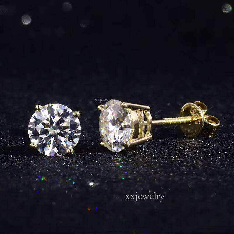 starsgem moissanite jewelry white/rose/yellow gold 14k earrings, suitable for girls and women