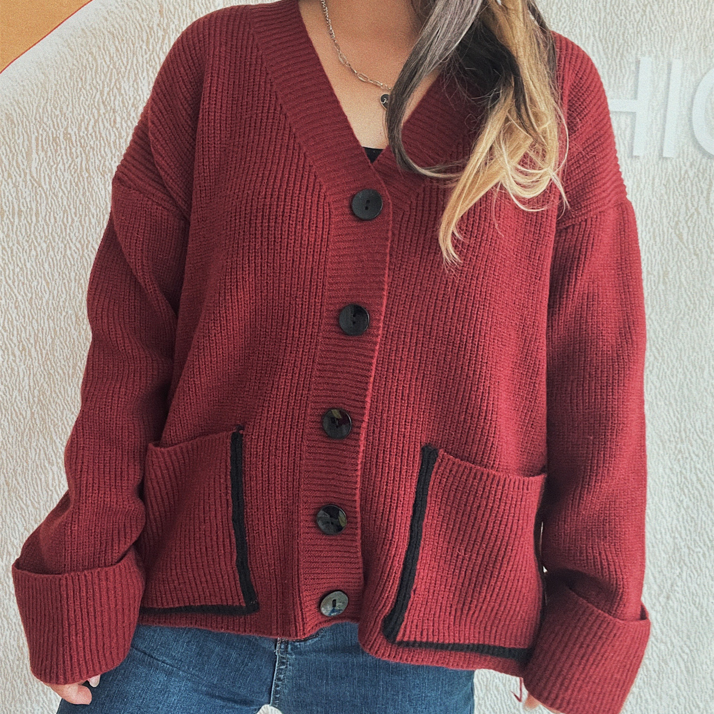 Free shipping designer sweater for women Casual and fashionable sweater with simple printed loose knit cardigan