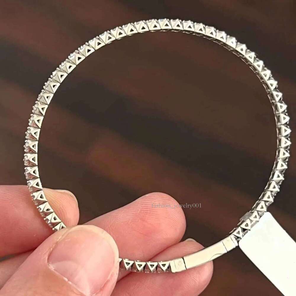 Hiphop Bracelet 3mm 4mm 5mm Flex Bangles Sier Bezel Setting Moissanite Tennis Chain