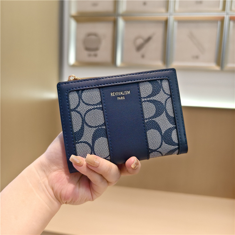 Designer's New Style Trendy Elliptical Printed Folding Zipper Wallet Fashion Short Women's Wallet Wallet Wallet Clip