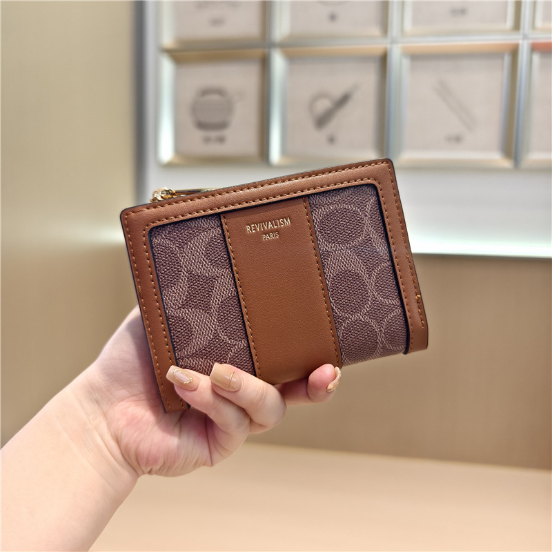 Designer's New Style Trendy Elliptical Printed Folding Zipper Wallet Fashion Short Women's Wallet Wallet Wallet Clip