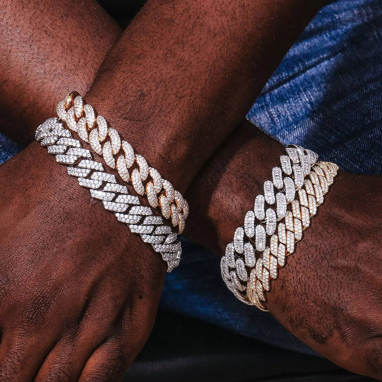 Cuban Necklace Mossinate Diamond Cuban Chain Iced Out Chain Stylish Mens Necklaces 925 Silver Moissanite Cuban Link Chain