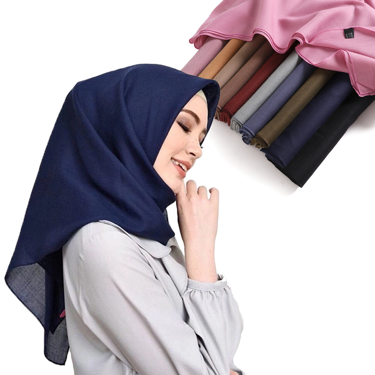 K1488 High quality headscarf square scarf gauze scarf solid color hijab scarf shawl