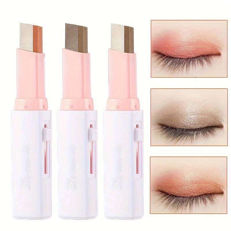 Pearly Pen Glitter Eye Shadow Stick Matte Eyeshadow Waterproof Bicolor Shimmer Cosmetics Beauty Makeup Tools X250726